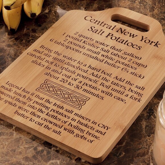 Syracuse NY Salt Potatoes Recipe Engraved Cutting Board - Picture 1 of 3